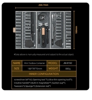JAKEMY JM-8192 Set Obeng Presisi 180-in-1 Magnetik CR-V Torx Bits untuk Perbaikan Ponsel PC Tablet Alat Elektronik