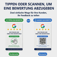 Carte de commentaires Google en allemand avec puce NFC PVC CR80, code QR allemand, commentaires clients pour les restaurants, les hôtels, la vente au détail et les entreprises
