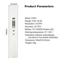 Testeur de qualité de l'eau combiné pH/TDS, type stylo, pour jardinage, hydroponie, usine de boissons