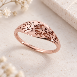 Anello Unisex con Motivo Vegetale, Gioiello Classico per Ogni Giorno - Product Image 5
