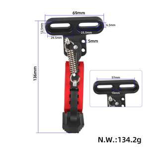 Ulip Black Red Adjustable Kickstand with Side Beveled Mounting Holes Electric Scooter 13.6CM Foot Support <b>Footrest</b> Parking Part - Product Image 2