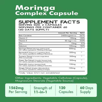Kapsul Daun Moringa Murni Bubuk Energi Pendukung Imunitas Ekstrak Kunyit Teh Hijau Suplemen Kesehatan