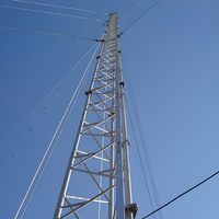 Tour de télécommunication robuste à 3 pieds avec mât guyé, galvanisée à chaud pour zones ventées, services de soudage, découpe et pliage pour stations de base