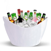 Seau à glace en plastique imperméable Portable de grande capacité, seau à Champagne de bière, conteneur de stockage de Cube à glace, seau à glace en acrylique transparent de 12l