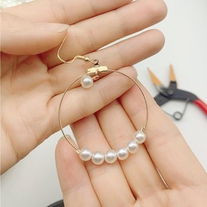 Aros de perlas chapados en oro, anillos circulares, accesorios de joyería DIY para accesorios hechos a mano - Product Image 1