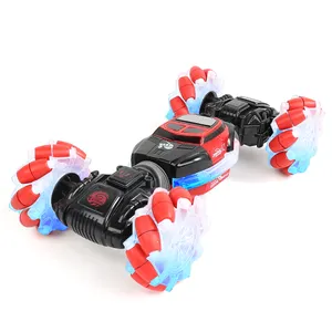 Mobil Remote Control Off-road 34CM, mobil RC Stunt kontrol tangan, rotasi gerakan 360 sisi ganda untuk hadiah anak-anak