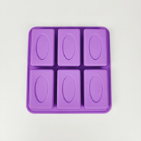 Nouvelles Idées Moule en Silicone à 6 Cavités Motif Rectangulaire Ovale pour Savon Artisanal de Marseille DIY