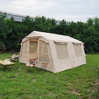 Tente de glamping gonflable imperméable 13,68 m² en Oxford, grande tente à ossature pneumatique pour le camping familial en extérieur