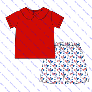 <strong>Patriotic</strong> Day Sibling Matching Outfits Children Boys Clothing Set Custom Print Two Piece <strong>Shorts</strong> Set - Product Image 6
