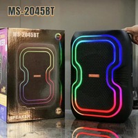 Nouvelle enceinte portable sans fil MS-2045BT de 8 pouces pour le commerce extérieur, avec subwoofer extérieur 5.3, LED RGB et fonction karaoké