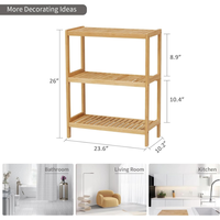 Bamboe badkamerplank, opbergplank, multifunctionele houder voor badkamer, keuken, woonkamer, planten- en bloemenstandaard
