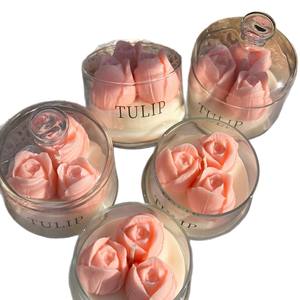 Vela Aromática de Cera de Soya con Aroma a Peonía, Hecha a Mano por LANJO, en Campana de Cristal Dorada, Vela Floral de Aromaterapia, Decoración para el Hogar, Día de San Valentín - Product Image 4