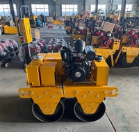 Compacteur de sol vibrant à double tambour de 2,5 tonnes avec démarrage électrique, logo personnalisé, pompe Changchai et faible entretien