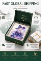 Tableau d'art japonais Shikishi imprimé à la feuille d'or, style usine directe, pour la vente en gros