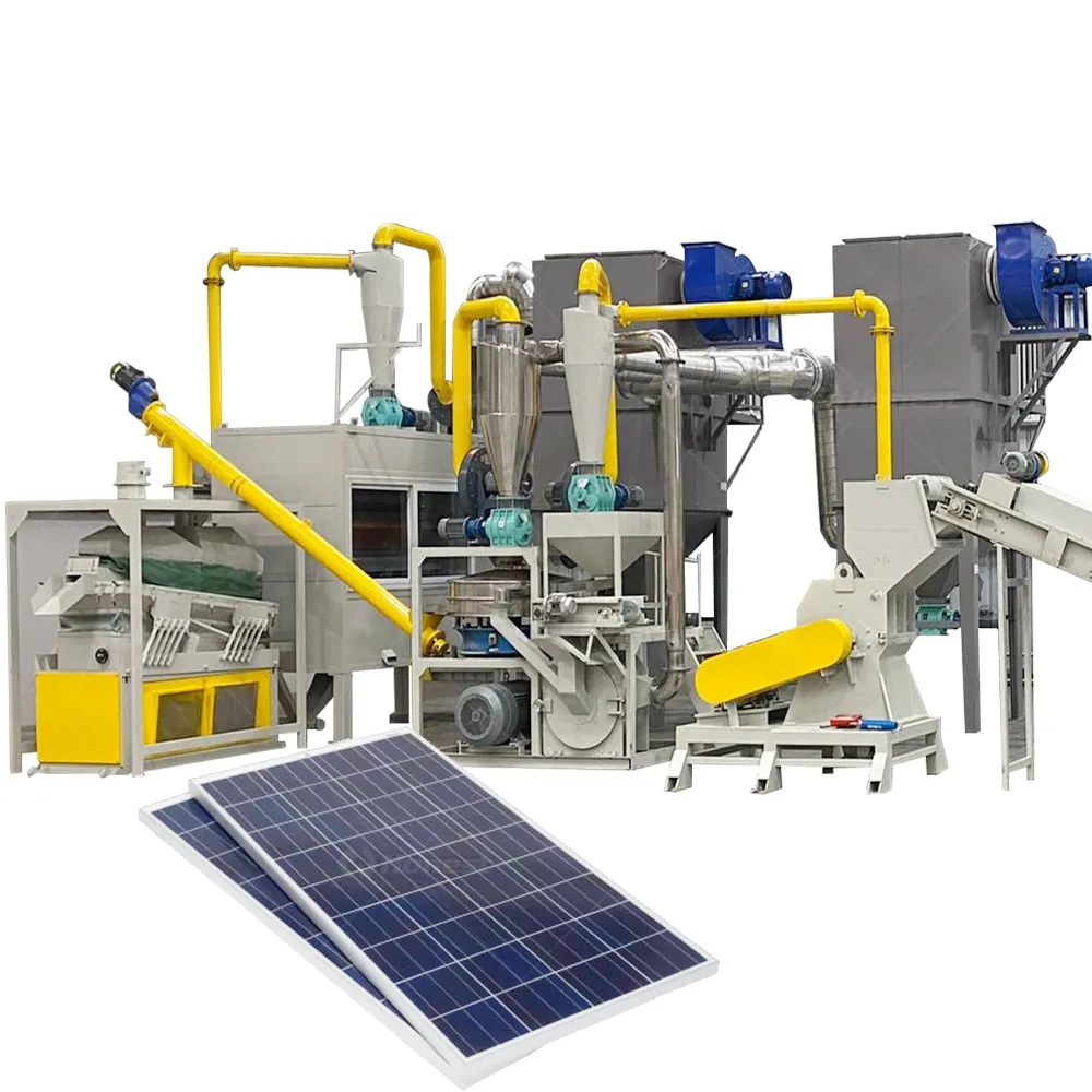 ソーラーパネルリサイクルライン植物ガラスアルミニウムフレーム額縁除去機PVパネル太陽光発電セルリサイクル機器