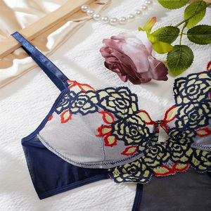 Conjunto de Lencería Sexy con Encaje <span class=keywords><strong>y</strong></span> Bordado, Estilo Puro <span class=keywords><strong>y</strong></span> Seductor, Pijama Erótico, Venta Caliente de Fábrica - Product Image 2