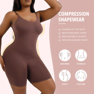 महिलाओं के लिए S-3XL पतला बुना हुआ बॉडी शेपर बॉडीसूट सांस लेने योग्य लचीला सीमलेस टमी कंट्रोल शेपवियर - Product Image 4