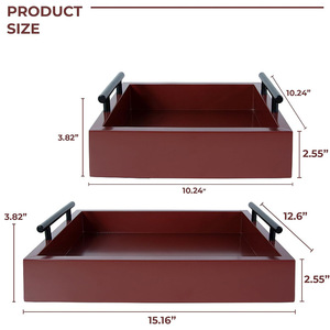 In stock solid wood retro <b>tray</b>, rectangular wooden <b>tray</b> for home use, living room sundry storage <b>tray</b>, fruit and snack plate. - Product Image 1