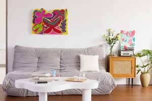 Décoration murale de luxe en peluche avec fleur colorée, 1 pièce, tapis décoratif, Logo personnalisé, nouveauté - Product Image 4