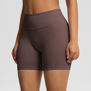 Shorts Deportivos de Cintura Alta para Mujer, Sin Costuras, Transpirables, Ligeros, de Secado Rápido, para Yoga y <span class=keywords><strong>Fitness</strong></span>, Spandex/Nailon - Product Image 5