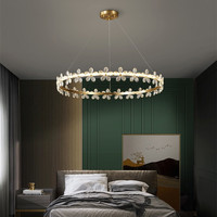 Grand lustre suspendu en cristal doré, design moderne simpliste, éclairage d'intérieur, luminaire décoratif de plafond, idéal pour un salon, un mariage ou un autre produit