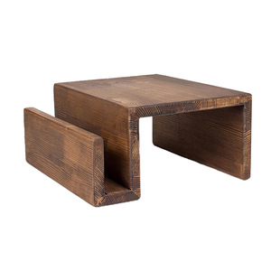 Étagère latérale en bois pour canapé, boîte de rangement à 2 niveaux pour accoudoir, porte-livres et magazines, plateau multifonctionnel pour salon - Product Image 5