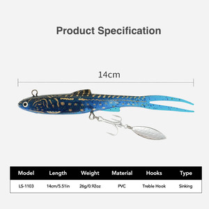 Leurre <span class=keywords><strong>de</strong></span> pêche souple <span class=keywords><strong>de</strong></span> 14 cm, 26 g, avec <span class=keywords><strong>lame</strong></span> rotative, plomb intégré, swimbait, wobbler, leurre souple avec queue en fourche pour la pêche au black-bass, au brochet et à la truite - Product Image 3