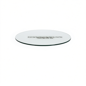 <b>Clear</b> Round Tempered Glass <b>Table</b> Top 20 Inch 1/4 Inch Thick Polished Edge Coffee <b>Tables</b> - Product Image 1