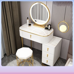 Tocador Moderno y Sencillo con Espejo LED Integrado y Armario de Almacenamiento <span class=keywords><strong>para</strong></span> Dormitorios Pequeños y Apartamentos - Product Image 4