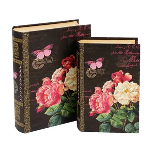 Vintage Papier Buchform Box Hochzeit Gästebuch Boxen dekorative Blumenstrauß Blumenzucht Cookie Schokolade Verpackungs box