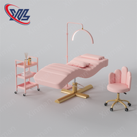 Cama de Salón Moderna y Ajustable de Lujo para Gimnasio con Juego de Muebles Estéticos para Pestañas