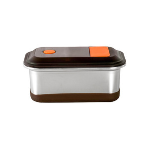 Boîte à lunch rectangulaire à double compartiment en acier inoxydable 304, compatible micro-ondes, pour étudiants et travailleurs - Product Image 5