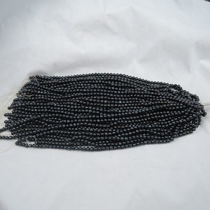 Perles d'eau douce <span class=keywords><strong>noires</strong></span>, presque rondes, en vrac, collier de perles d'eau douce en gros, 7 à 8 mm, en gros - Product Image 2
