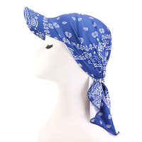 Visera de Moda con Diseño Paisley, Turbante, Visera con Cordones, Gorra para Protección Solar al Aire Libre, Pañuelo Elástico para la Cabeza, Sombrero Bandana para Viajes, Protección Solar para Mujer