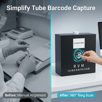 Pas de rotation nécessaire 360° °   Lecteur de codes-barres annulaire pour tubes de test médical, tubes de prélèvement sanguin, flacons de réactifs, codes 1D, 2D et QR