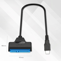 Cable SATA Tipo-C de Alta Calidad con Malla de Protección, Conductor de Cobre Puro, Carga Rápida de 3A, 20cm, para Disco Duro Externo, Computadora, Impresora