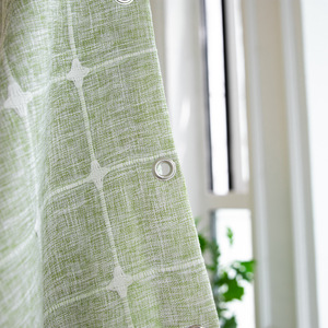 Boho Tassel Chic Modern Farmhouse Check Rideau de douche en coton épais et lin imperméable pour salle de bain - Product Image 5
