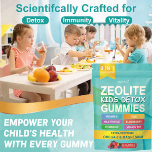 Gomitas <span class=keywords><strong>Detox</strong></span> de Zeolita 9 en 1 para Niños con Vitaminas <span class=keywords><strong>Omega</strong></span>-<span class=keywords><strong>3</strong></span> para el Apoyo Inmunológico Infantil, Directo de Fábrica - Product Image 4