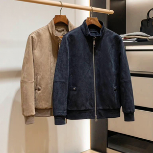 LEDUO Custom Logo Fashion Style Premium-quality Suede Jacket Soft <strong>Long</strong> Sleeve Streetwear Turn-down Collar Nubuck <strong>Coat</strong> for <strong>Men</strong> - Product Image 3