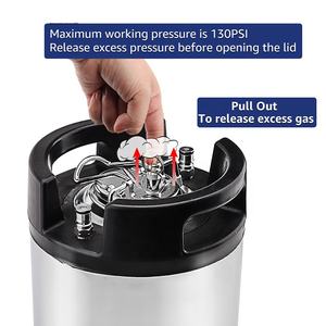 5 गल/2.5 गल स्टेनलेस स्टील 304 बीयर केग कॉर्नी टैंक कोक सिरप दूध सोडा बैरल रबर हैंडल बाल्टी बॉल लॉक कॉर्नेलियस शैली - Product Image 5