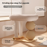 Griffoir pour chat en pin écologique avec griffoir en sisal et perchoir en peluche, condo interactif pour chatons et chats adultes