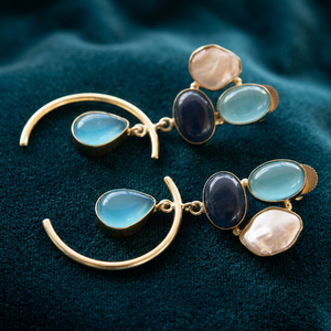 Handmade Classic Minimalist Style Gold-Plated Baroque Pearl Quartz Earrings Customized Color Fashionable Brass Jewelry Certified - Product Image 3
