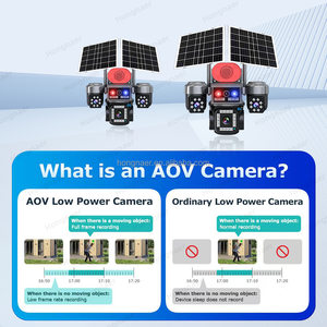 Беспроводная солнечная камера видеонаблюдения Hongnaer 20 МП HiEasy AOV с 4 объективами, уличная, с поддержкой 4G SIM-карты - Product Image 2