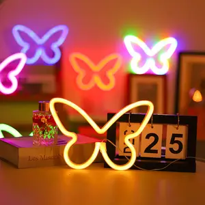 3AA Battery Operated USB LED Wall Neon Light Acrylic Butterfly Decor for Birthday Party Christmas Wedding