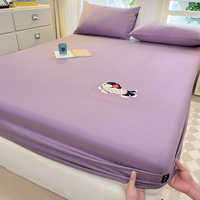 Drap-housse uni anti-acariens 100 % coton pour lits King et Queen, parure de lit complète