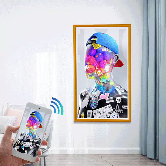 Touch Digital Photo Wood Frame 21.5 Inch Lcd Digital Photo Frame Display Android Video Playback Wifi Frame Photo Digital Nft