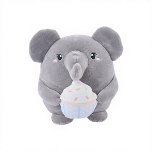 Peluche éléphant mignonne avec design cupcake, rembourrage en coton PP, doublure en maille, couverture pour bébé, enfants, cadeau et décoration de la maison - Product Image 1