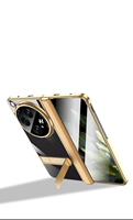Étui de téléphone transparent à couverture intégrale avec design de luxe et placage électrolytique, avec support métallique pour Oppo Find N3 et pour OnePlus Open