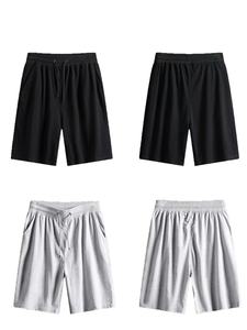 Short de survêtement 100% coton doux taille haute pour hommes avec poche à cordon décontracté Sport course à pied - Product Image 2