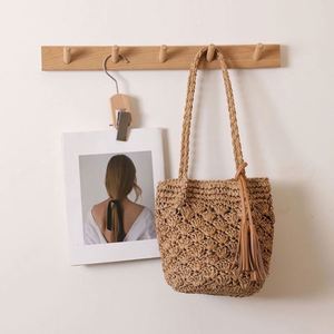 Fashion Summer Paper <b>Straw</b> Crocheted Pineapple Hollow Out Design Women Lady Beach <b>Bag</b> with Tassels - Product Image 5